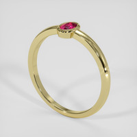 0.59 Ct. Pinkish Red Ruby Ring, 18K Yellow Gold 2