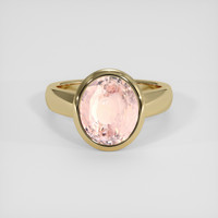 5.48 Ct. Peach Sapphire Ring, 18K Yellow Gold 1