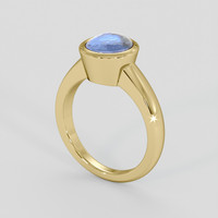 4.02 Ct. Blue Sapphire Ring, 18K Yellow Gold 2