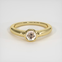 0.66 Ct. Peach Sapphire Ring, 18K Yellow Gold 1