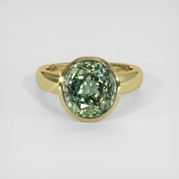 5.40 Ct. Bluish Green Sapphire Ring, 18K Yellow Gold 1
