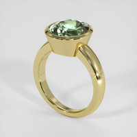 5.40 Ct. Bluish Green Sapphire Ring, 18K Yellow Gold 2