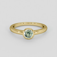 0.79 Ct. Green Sapphire Ring, 18K Yellow Gold 1