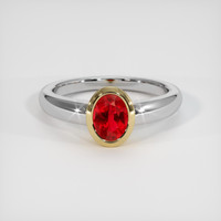 1.03 Ct. Ruby Ring, 14K Yellow & White 1