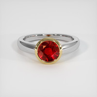 1.72 Ct. Ruby Ring, 14K Yellow & White 1