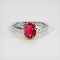 2.03 Ct. Ruby Ring, 14K Yellow & White 1