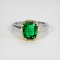 2.36 Ct. Emerald Ring, 18K Yellow & White 1