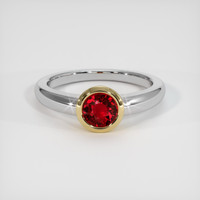 1.11 Ct. Ruby Ring, 18K Yellow & White 1