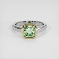 2.00 Ct. Green Sapphire Ring, 18K Yellow & White 1