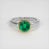 1.57 Ct. Emerald Ring, 18K Yellow & White 1