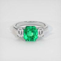 2.93 Ct. Emerald Ring, Platinum 950 1