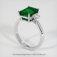 4.55 Ct. Emerald Ring, Platinum 950 2