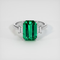 3.87 Ct. Emerald Ring, Platinum 950 1