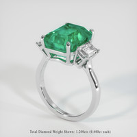 7.63 Ct. Emerald Ring, Platinum 950 2