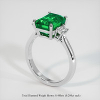 4.63 Ct. Emerald Ring, Platinum 950 2