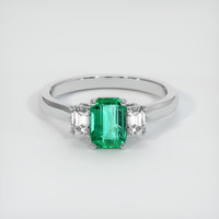 0.88 Ct. Emerald Ring, Platinum 950 1