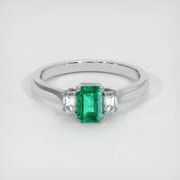 0.82 Ct. Emerald Ring, Platinum 950 1