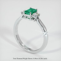 0.82 Ct. Emerald Ring, Platinum 950 2