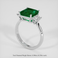 2.64 Ct. Emerald Ring, Platinum 950 2