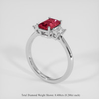 1.38 Ct. Ruby Ring, Platinum 950 2