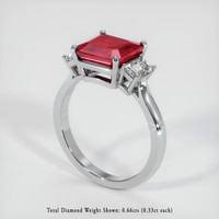 2.92 Ct. Ruby Ring, Platinum 950 2