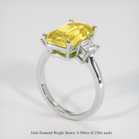 4.55 Ct. Yellow Sapphire Ring, Platinum 950 2
