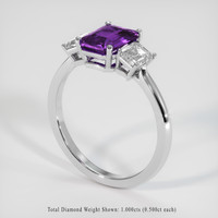 2.12 Ct. Purple Sapphire Ring, Platinum 950 2