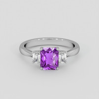 1.55 Ct. Purple Sapphire Ring, Platinum 950 1