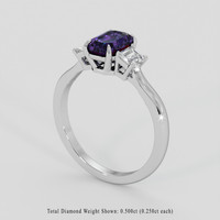 1.53 Ct. Violet Sapphire Ring, Platinum 950 2