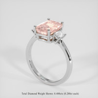 3.92 Ct. Padparadscha Sapphire Ring, Platinum 950 2
