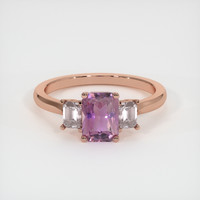 1.05 Ct. Pinkish Purple Sapphire Ring, 14K Rose Gold 1