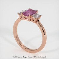 1.05 Ct. Pinkish Purple Sapphire Ring, 14K Rose Gold 2