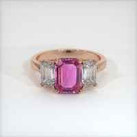 2.20 Ct. Pink Sapphire Ring, 18K Rose Gold 1