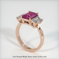 2.20 Ct. Pink Sapphire Ring, 18K Rose Gold 2