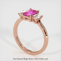 0.86 Ct. Pink Sapphire Ring, 18K Rose Gold 2