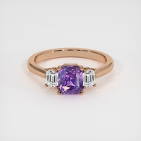 1.66 Ct. Bluish Purple Sapphire Ring, 18K Rose Gold 1