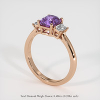 1.66 Ct. Bluish Purple Sapphire Ring, 18K Rose Gold 2