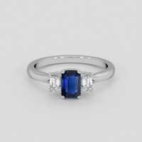 0.69 Ct. Blue Sapphire Ring, Silver 1