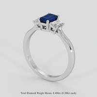 0.69 Ct. Blue Sapphire Ring, Silver 2