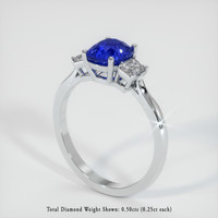 2.21 Ct. Blue Sapphire Ring, 10K White Gold 2
