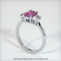 1.26 Ct. Pink Sapphire Ring, 10K White Gold 2