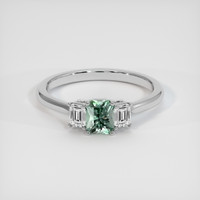 0.78 Ct. Bluish Green Sapphire Ring, 10K White Gold 1