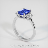 1.56 Ct. Blue Sapphire Ring, 10K White Gold 2
