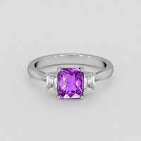 1.55 Ct. Purple Sapphire Ring, 10K White Gold 1
