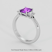 1.55 Ct. Purple Sapphire Ring, 10K White Gold 2