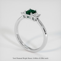 0.74 Ct. Greenish Blue Sapphire Ring, 10K White Gold 2