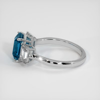 2.93 Ct. Greenish Blue Sapphire Ring, 10K White Gold 4