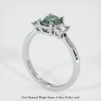 1.20 Ct. Green Sapphire Ring, 10K White Gold 2