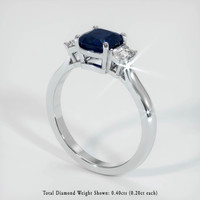 1.52 Ct. Blue Sapphire Ring, 14K White Gold 2