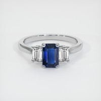 0.69 Ct. Sapphire Ring, 14K White Gold 1